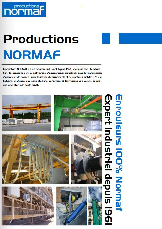 Catalogue complet enrouleur PRODUCTIONS normaf